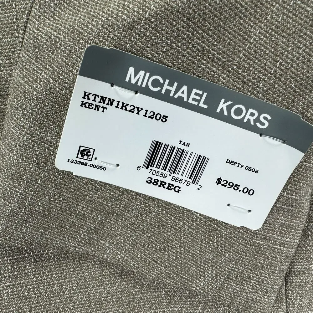 Michael Kors Mens Kent Classic Fit Stretch Sport Coat Tan 38R